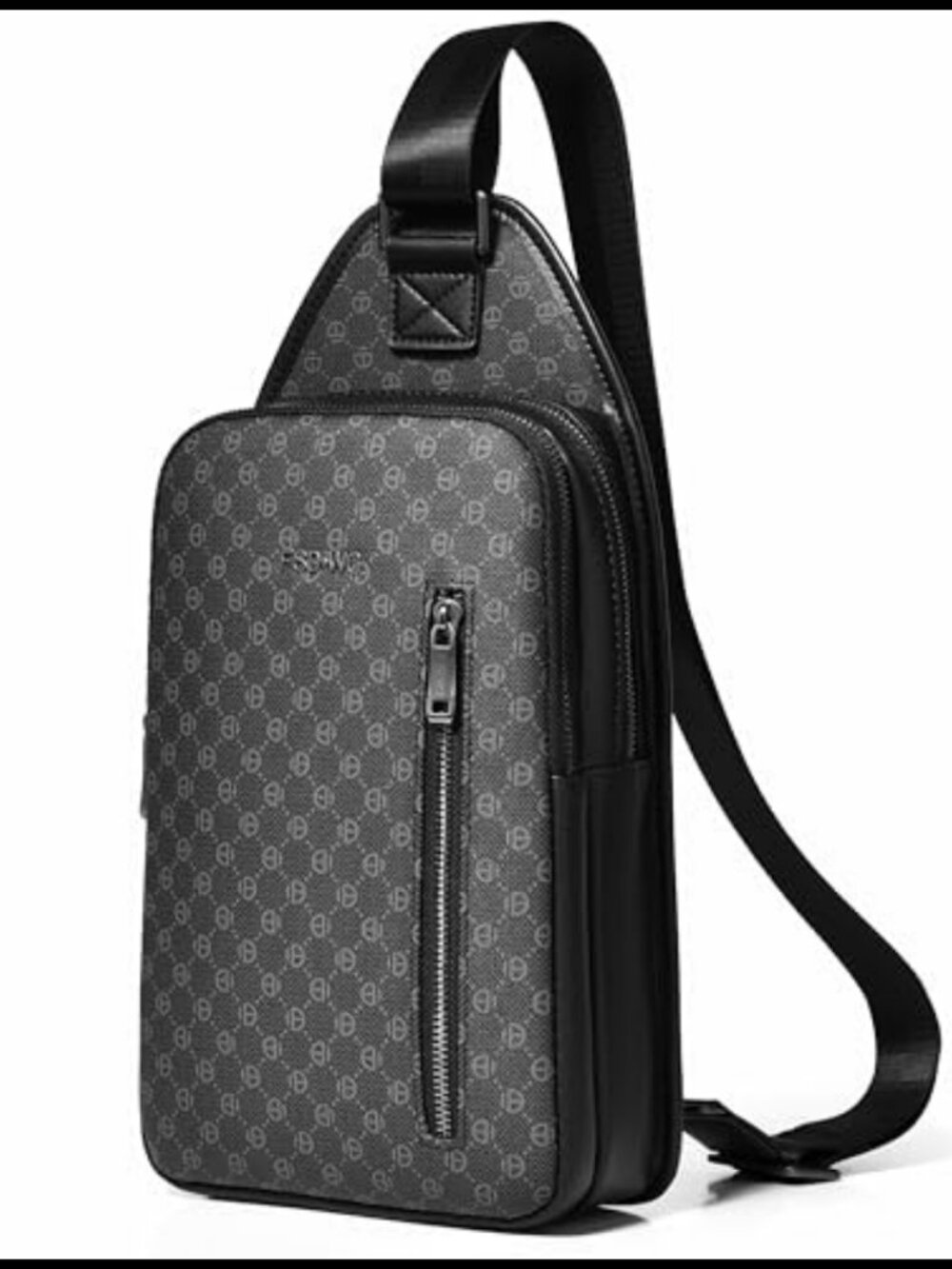 PU Leather Sling Backpack Men Crossbody Shoulder Bag Travel Water Resistant